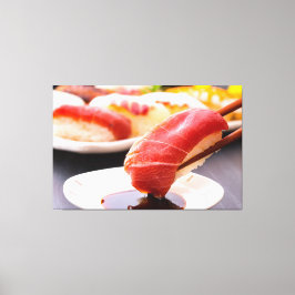 Savor the moment - Tuna sushi demonstration Canvas Afdruk