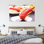 Savor the moment - Tuna sushi demonstration Canvas Afdruk (Insitu (Slaapkamer))