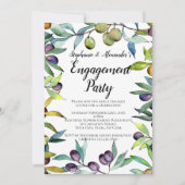 Savory Olive Toscaanse Waterverf Engagement Party Kaart (Voorkant)