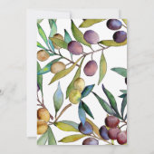 Savory Olive Toscaanse Waterverf Engagement Party Kaart (Achterkant)