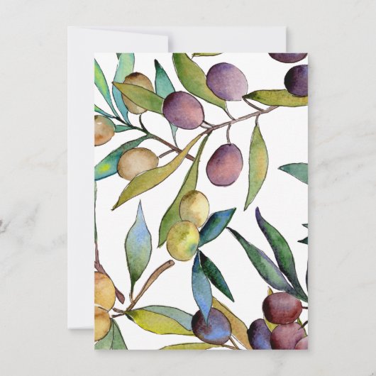 Savory Oliving Tuscan Waterverf Save the Date Kaart (Achterkant)