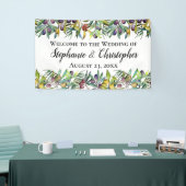 Savory Oliving Tuscan Waterverf Wedding Welcome Spandoek (Beurs)