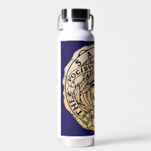 Savoy blauwe en gouden waterfles