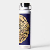 Savoy blauwe en gouden waterfles (Achterkant)