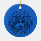 Savoy ceramic ornament blue (Voorkant)