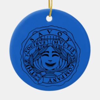 Savoy ceramic ornament blue