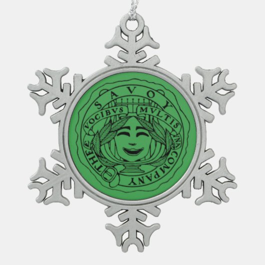 Savoy groene Sneeuwvlok ornament (Voorkant)