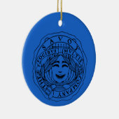 Savoy keramische ornament blauw (Rechts)