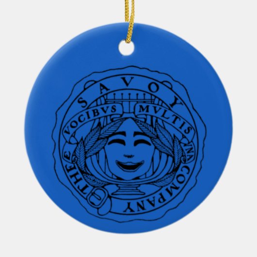 Savoy keramische ornament blauw (Voorkant)