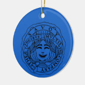 Savoy keramische ornament blauw (Links)