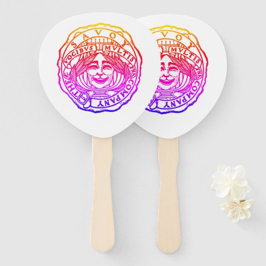 Savoy Rainbow Fan Handwaaier (Voorkant en achterkant)