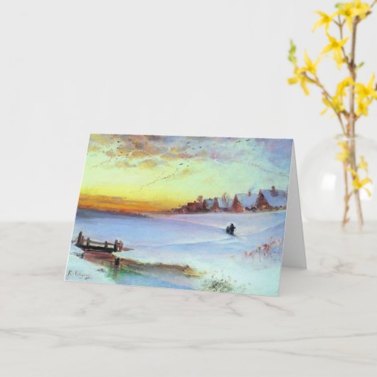 Savrason - Winterlandschap (ontdooien) Kaart (Gele Bloem)