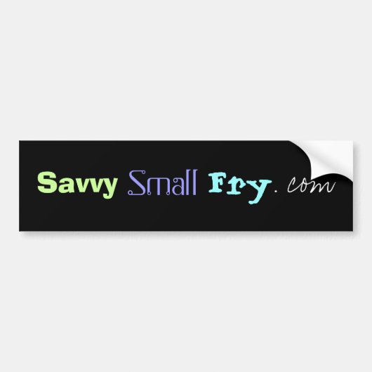 SavvySmallFry.com Bumpersticker (Voorkant)