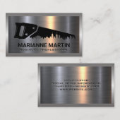 Saw and City Logo | Bouw | Metaal Visitekaartje (Voorkant / Achterkant)