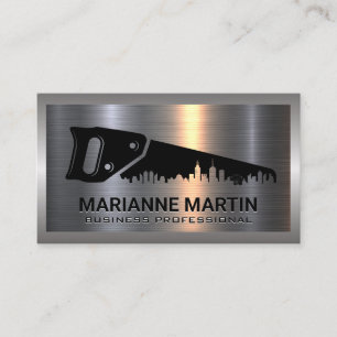 Saw and City Logo Bouw Metaal Visitekaartje