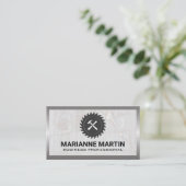 Saw en Hammer | Marmer en metaal Visitekaartje (Staand voorkant)