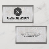 Saw en Hammer | Marmer en metaal Visitekaartje (Voorkant / Achterkant)