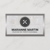 Saw en Hammer | Marmer en metaal Visitekaartje (Voorkant)