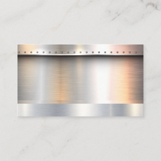 Saw Hammer | Metaal geborsteld met rivieren Visitekaartje (Achterkant)