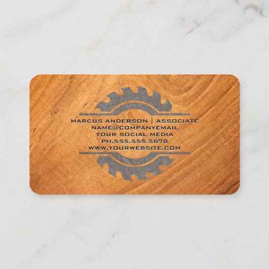 Saw Logo | hout | Blauwdrukken Visitekaartje (Achterkant)