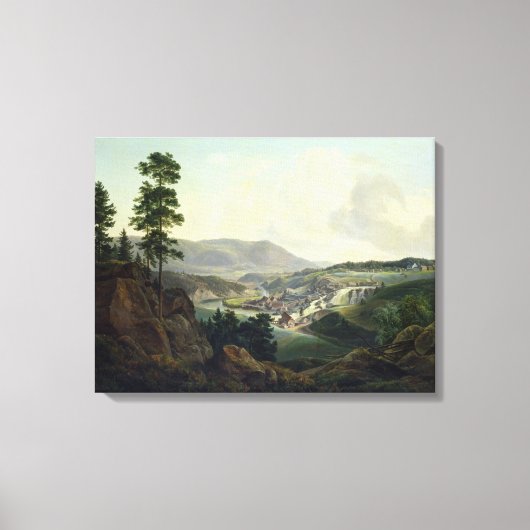 Saw Mill in Noorwegen, 1827 Canvas Afdruk (Voorkant)