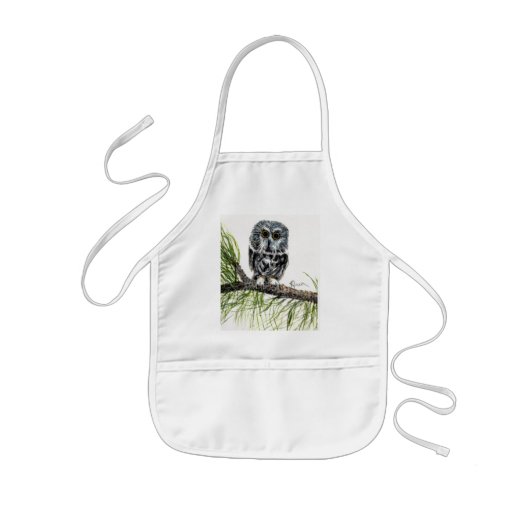 Saw Whet Owl Apron Kinder Schort (Voorkant)
