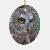 Saw-whet Owl Keramisch Ornament (Rechts)