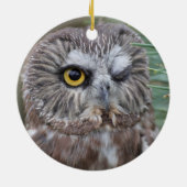 Saw-whet Owl Keramisch Ornament (Achterkant)