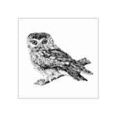 Saw Whet Owl Rubberstempel (Afrduk)