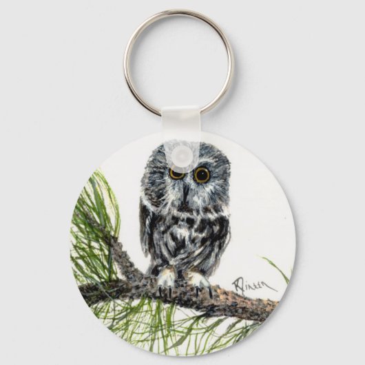 Saw Whet Owl sleutelhanger (Voorkant)