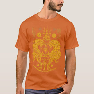 Sawadee Thai Traditional Sak Yant Thai Twin Tigers T-shirt