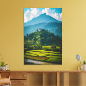 Sawah di Kaki Gunung Canvas Afdruk (Insitu (Woonkamer))