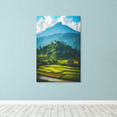 Sawah di Kaki Gunung Canvas Afdruk (Insitu (Houten vloer))