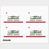 Sawfish Republic Ray Flag Carpenter Shark Rechthoekige Sticker (Vel)