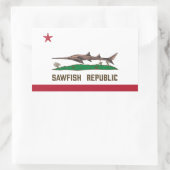 Sawfish Republic Ray Flag Carpenter Shark Rechthoekige Sticker (Tas)