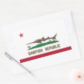 Sawfish Republic Ray Flag Carpenter Shark Rechthoekige Sticker (Envelop)