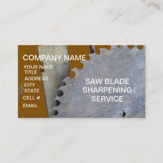 Sawmill Blade Sharpening  Business Card Visitekaartje