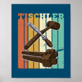 Sawmill Carpenter Carpenter Woodworker Chainsaw Poster (Voorkant)