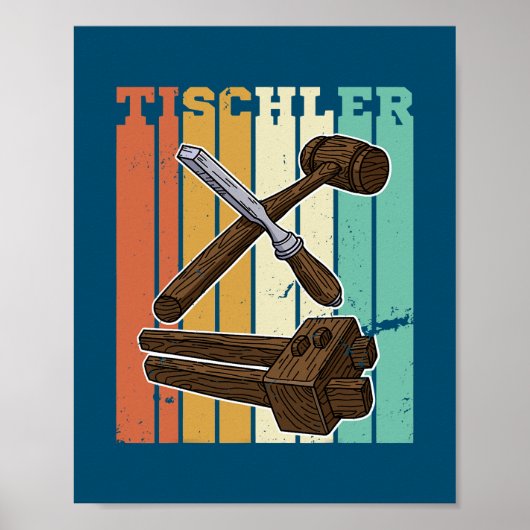 Sawmill Carpenter Carpenter Woodworker Chainsaw Poster (Voorkant)