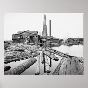 Sawmill, Marquette, Michigan, 1905 Poster
