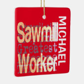 Sawmill Worker Extraordinaire CUSTOM Keramisch Ornament (Rechts)