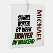 Sawmill Worker houdt van jagen Keramisch Ornament (Rechts)