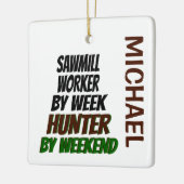 Sawmill Worker houdt van jagen Keramisch Ornament (Links)