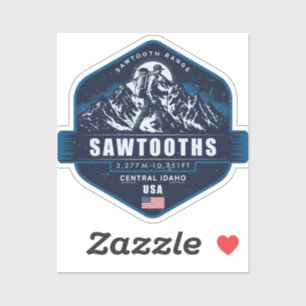 Sawtooth Mountains Idaho Wandelbadge Sticker