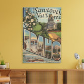 Sawtooth Nat'l Forest, Idaho - Grote letter Canvas Afdruk (Insitu (Woonkamer))