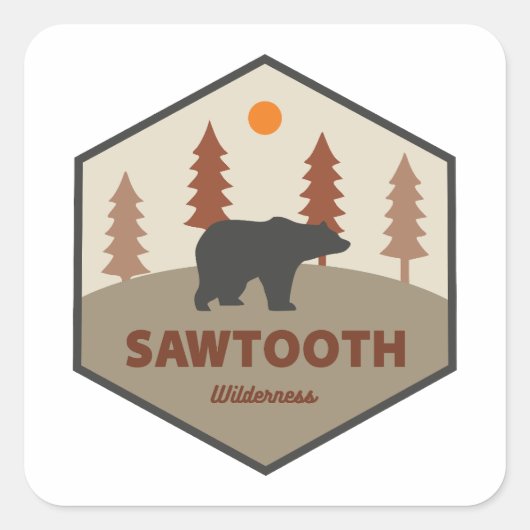 Sawtooth Wilderness Idaho Beer Vierkante Sticker (Voorkant)