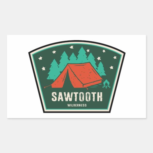 Sawtooth Wilderness Idaho Camping Rechthoekige Sticker (Voorkant)