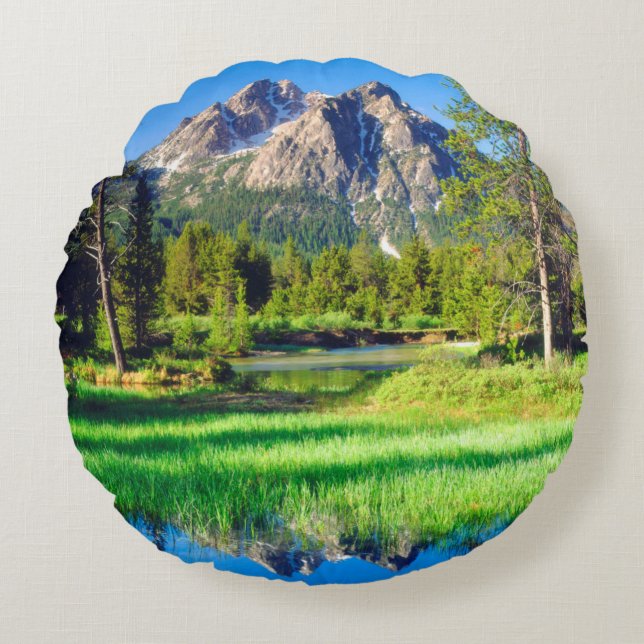 Sawtooth Wilderness Rond Kussen (Voorkant)