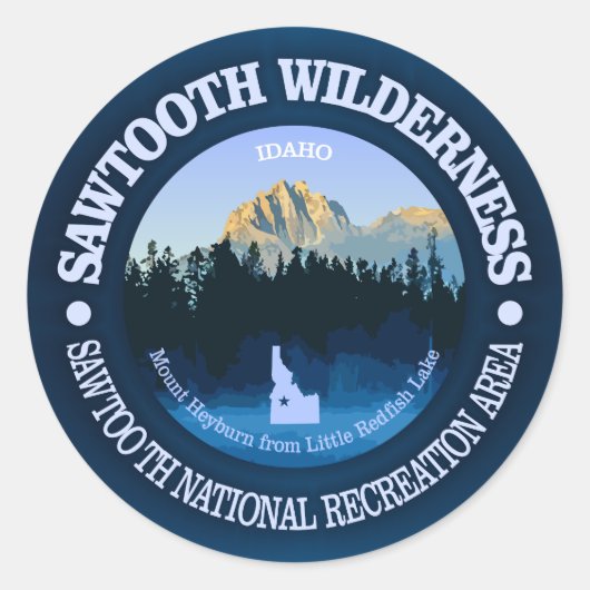 Sawtooth Wilderness Ronde Sticker (Voorkant)