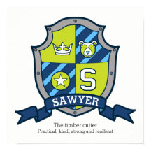 Sawyer-naam: oorsprong beer groen krest poster